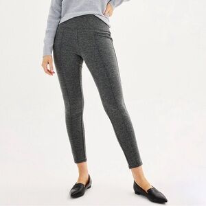 Women’s Nine West Seamed Leggings Charcoal Black Texture Size M